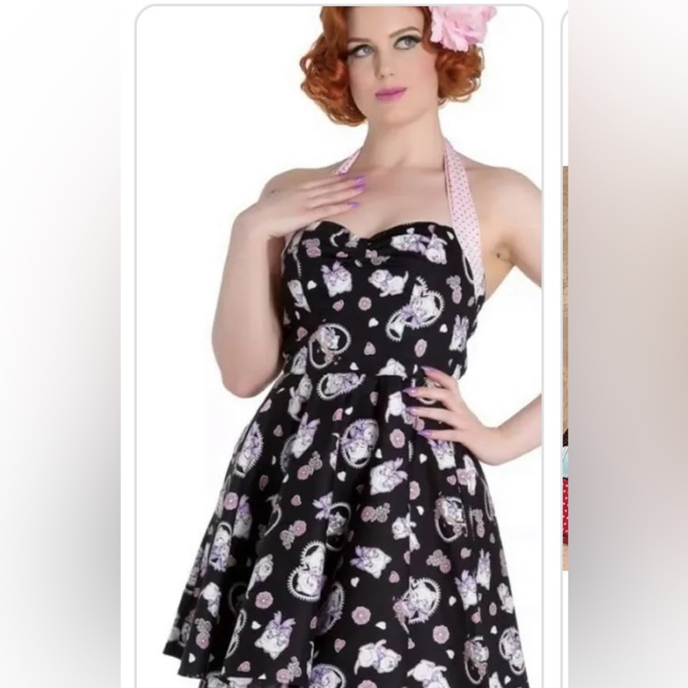 Hellbunny Cat Heart Halter dress, Size M